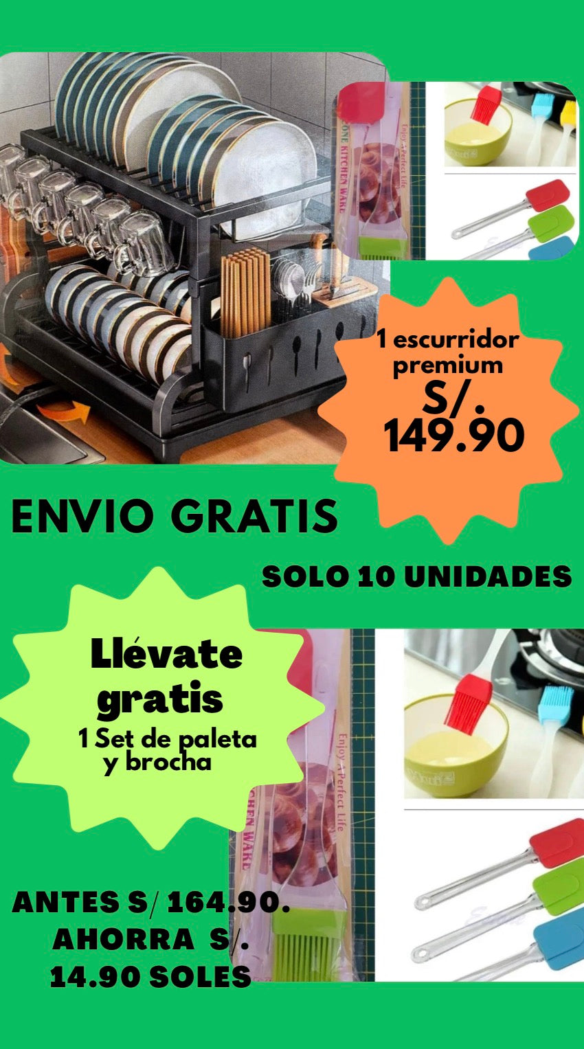 Escurridor de dos pisos.