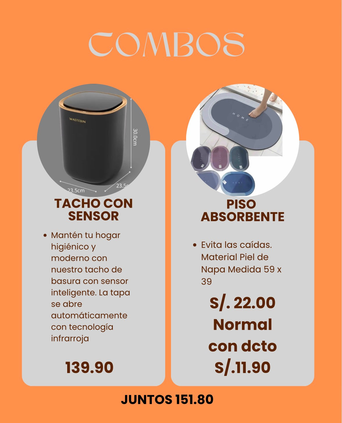 Dúo Tacho con sensor + piso absorbente