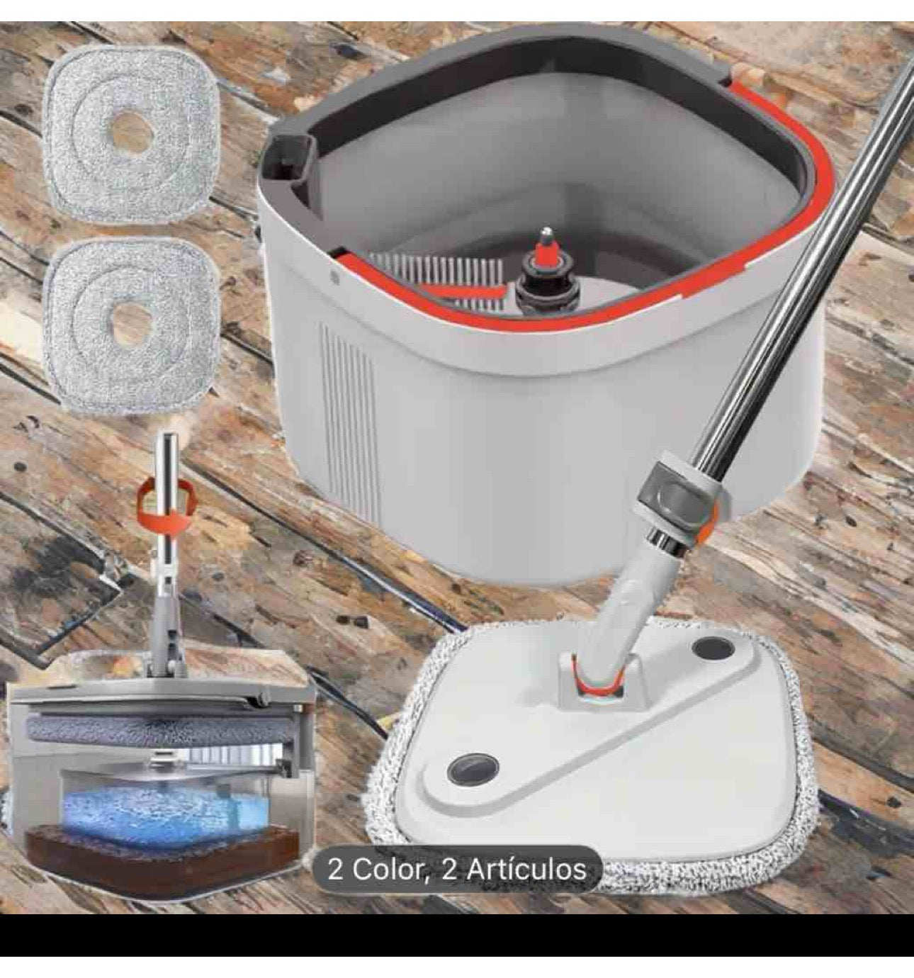 Trapeador giratorio automático.