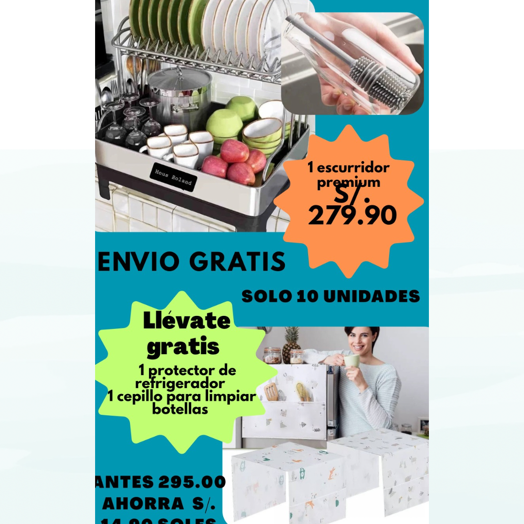 Escurridor de platos PREMIUM dos pisos.