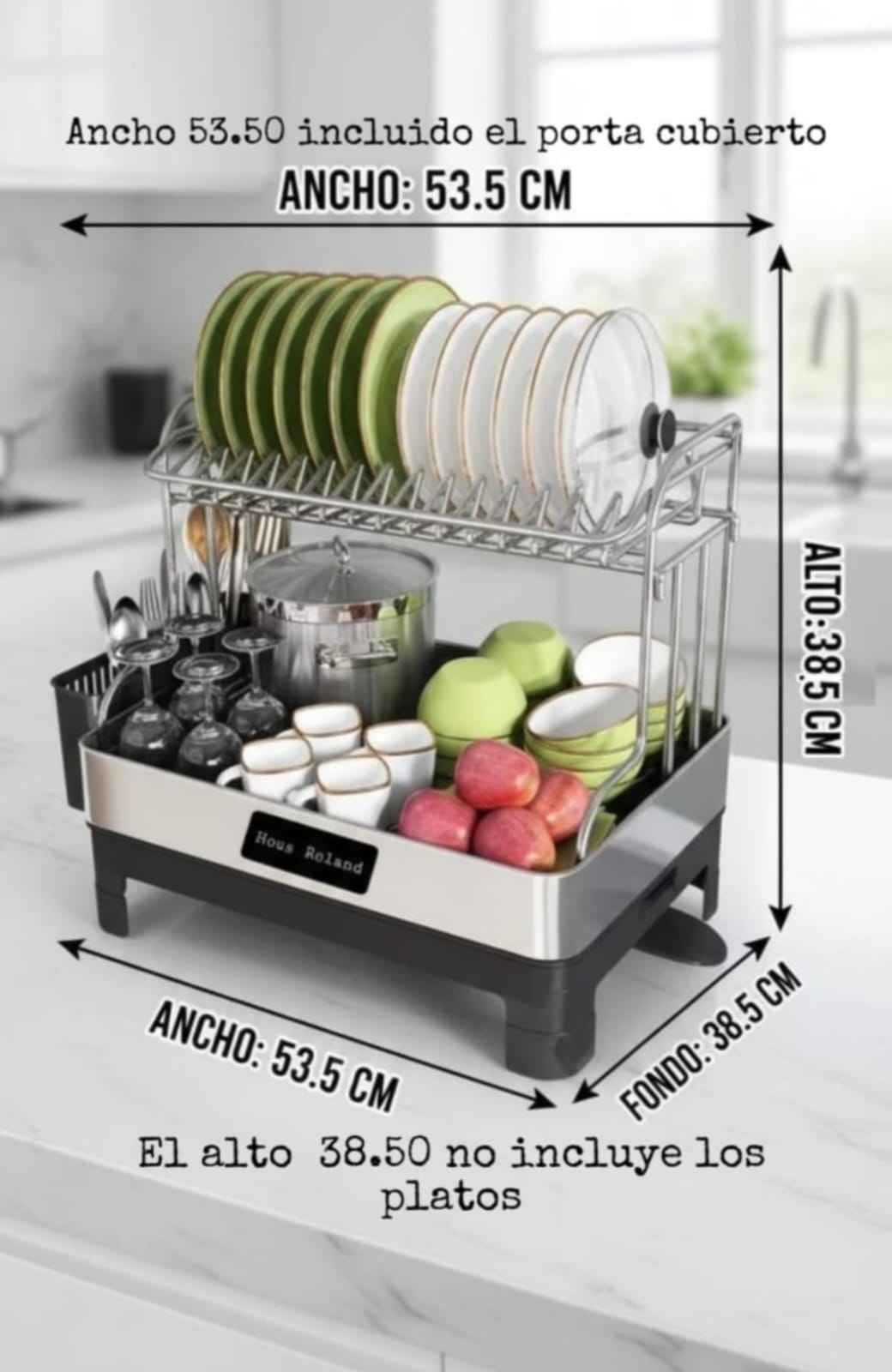 Combo Cocina Pro / Escurridor PREMIUM de 2 pisos / Set de paleta y brocha + tacho con sensor