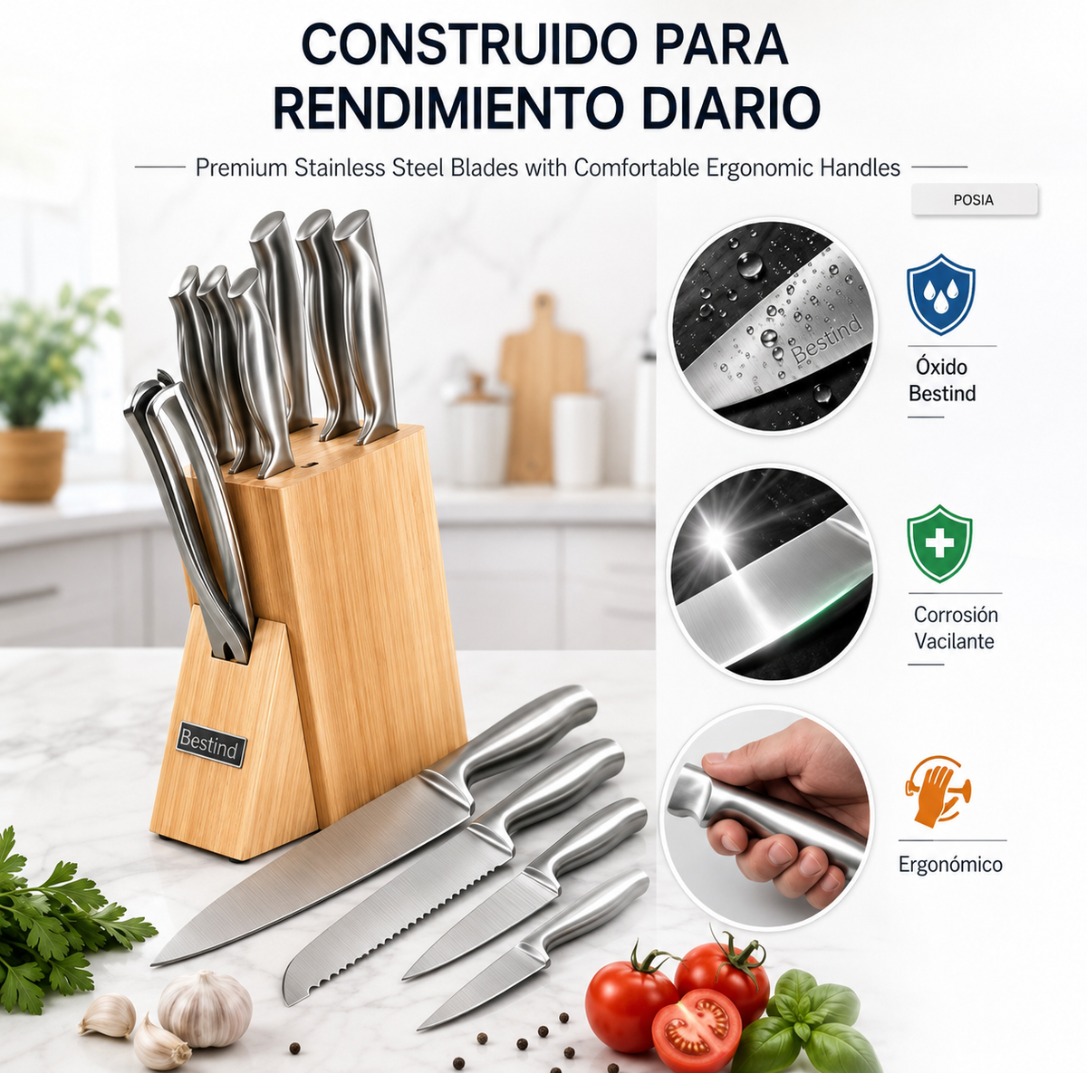 Set de 7 Cuchillos Hous Rolland Premium – Alta Calidad y Corte Profesional