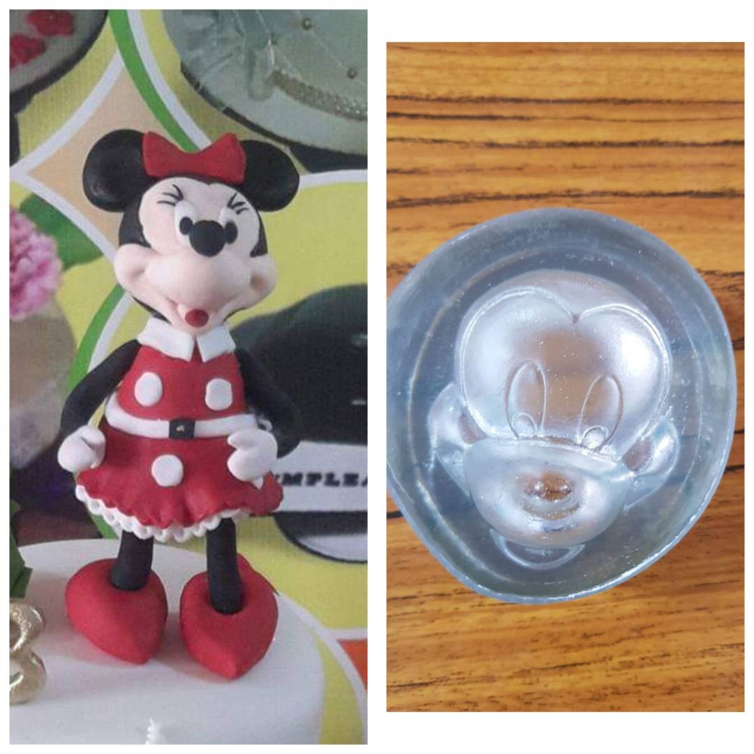 Cara de Mickey y Minie en acrílico 4 cms chico