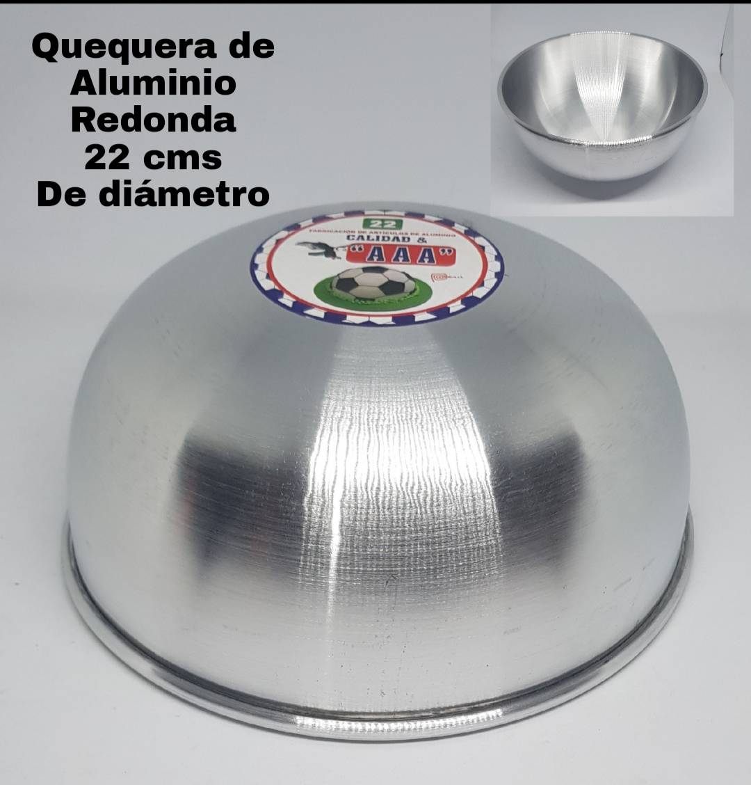"Quequera de aluminio redonda de 22 cms de diámetro cf-30"