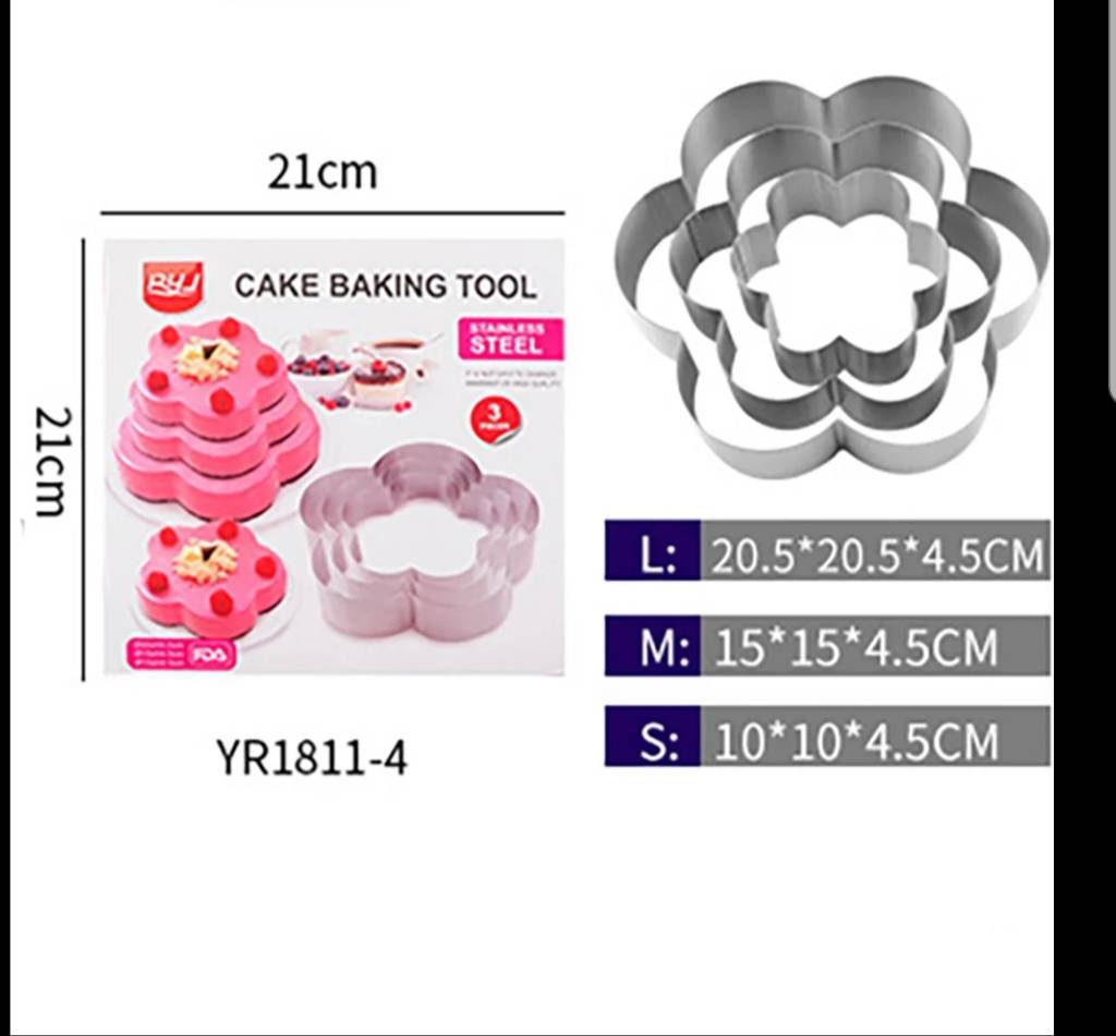 "Molde para Cheesecake, mousse flor mn52 de 3 tamaños"