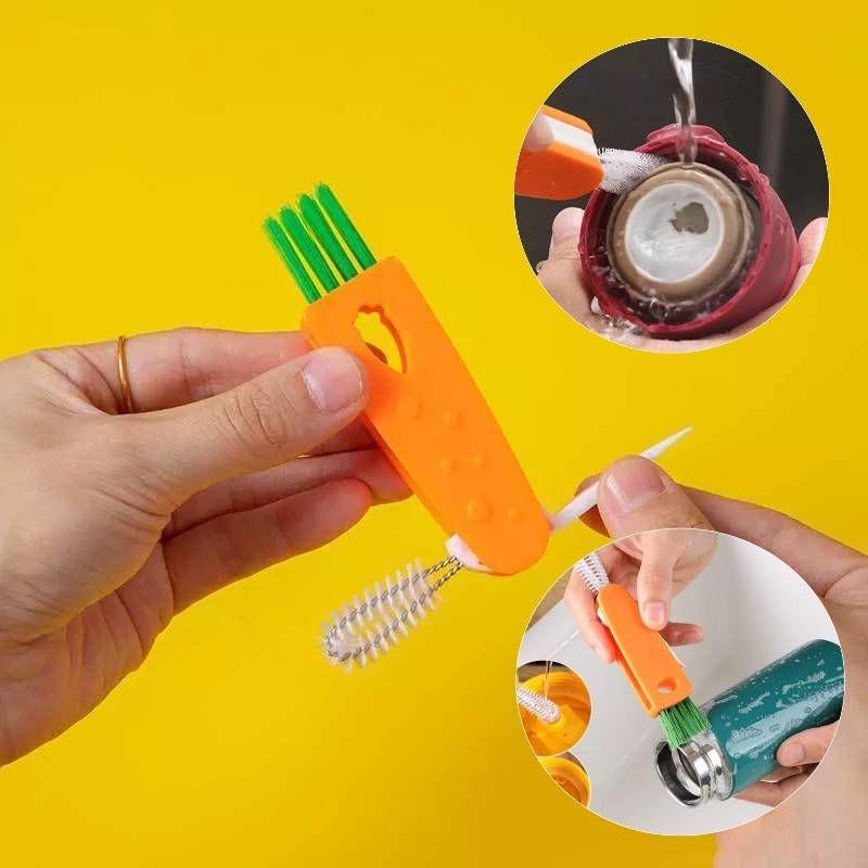 Cepillo de limpieza para cubiertas y ranuras de botellas, biberones