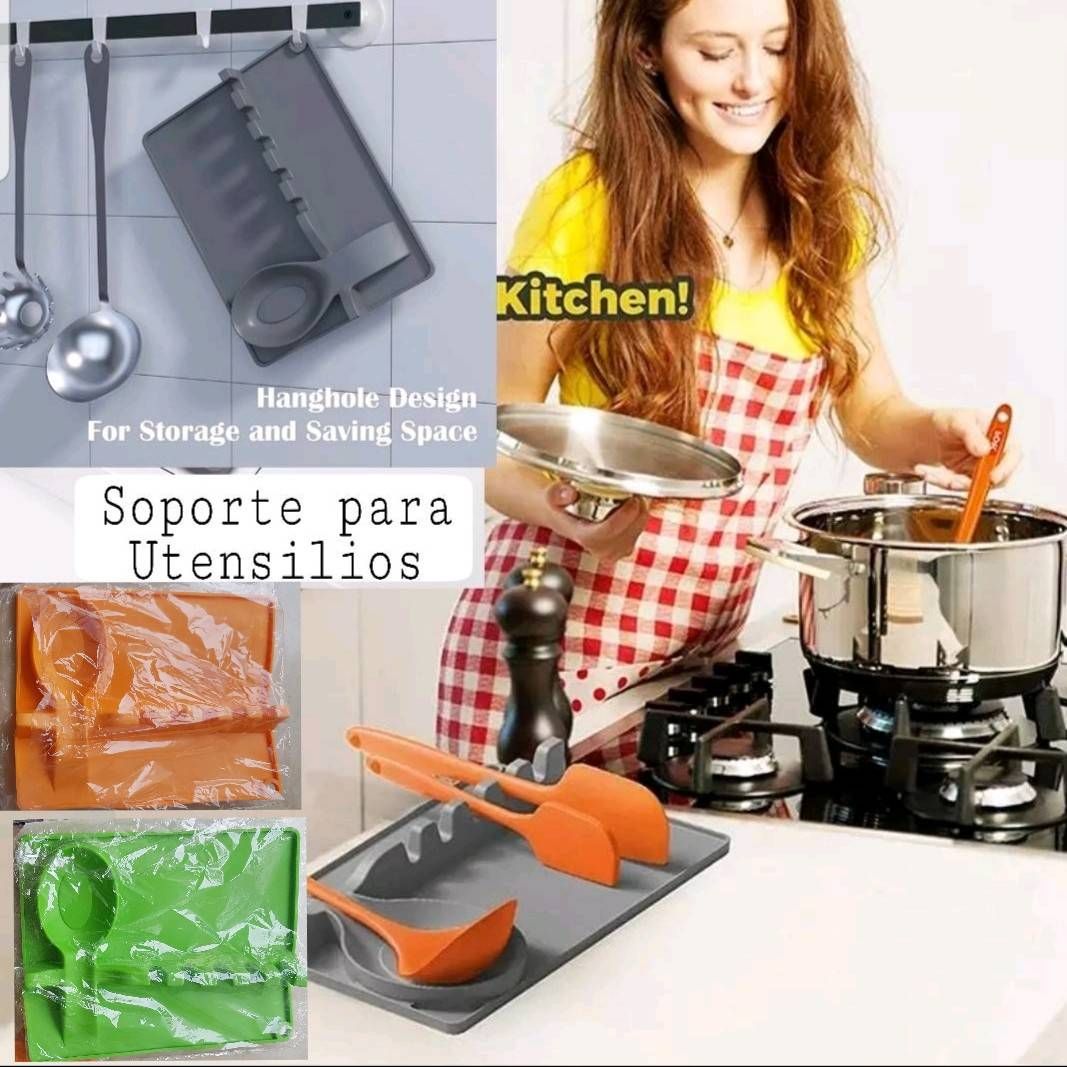 Soporte de silicona para utensilios de cocina