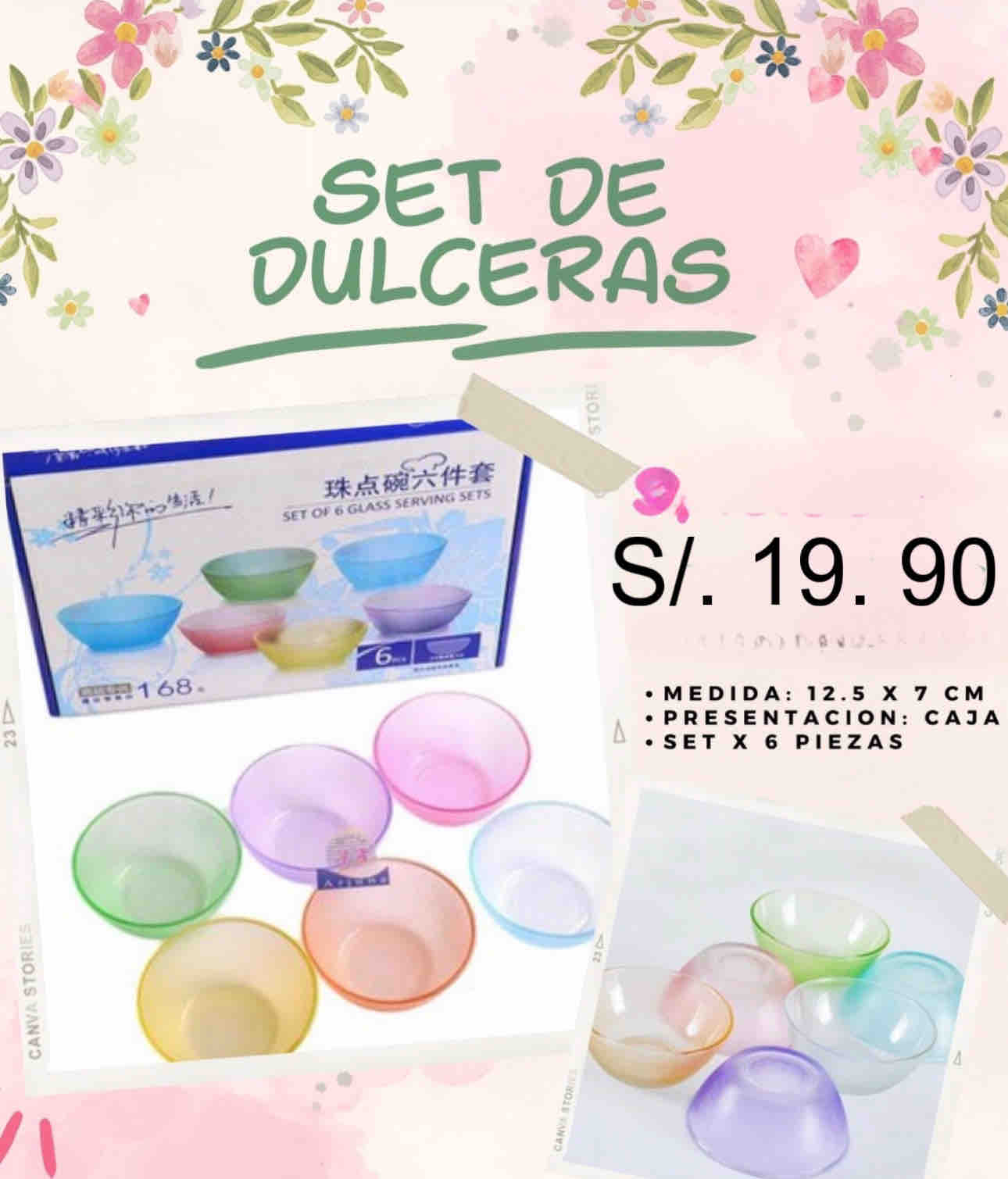 Set de dulceras multicolor x 6