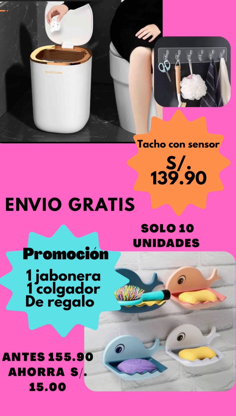 Combo Tacho con sensor / Jabonera/ rompe chorro / soporte para tablet