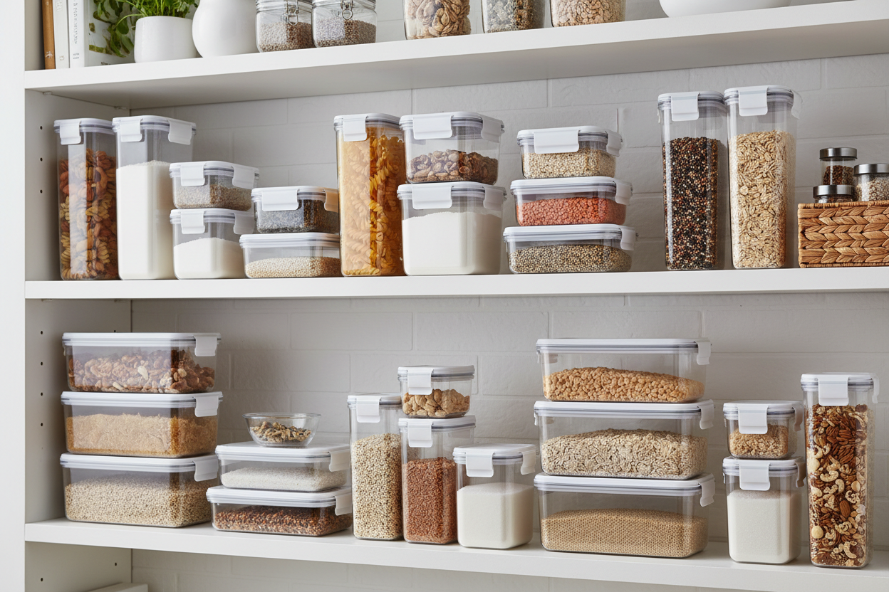 Contenedores para huevos y refrigerador