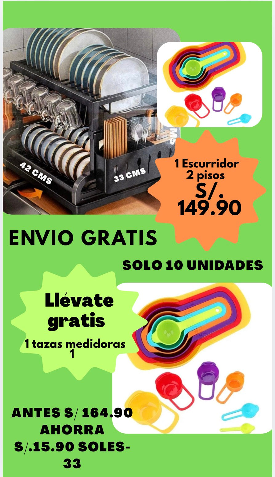 Escurridor de dos pisos.