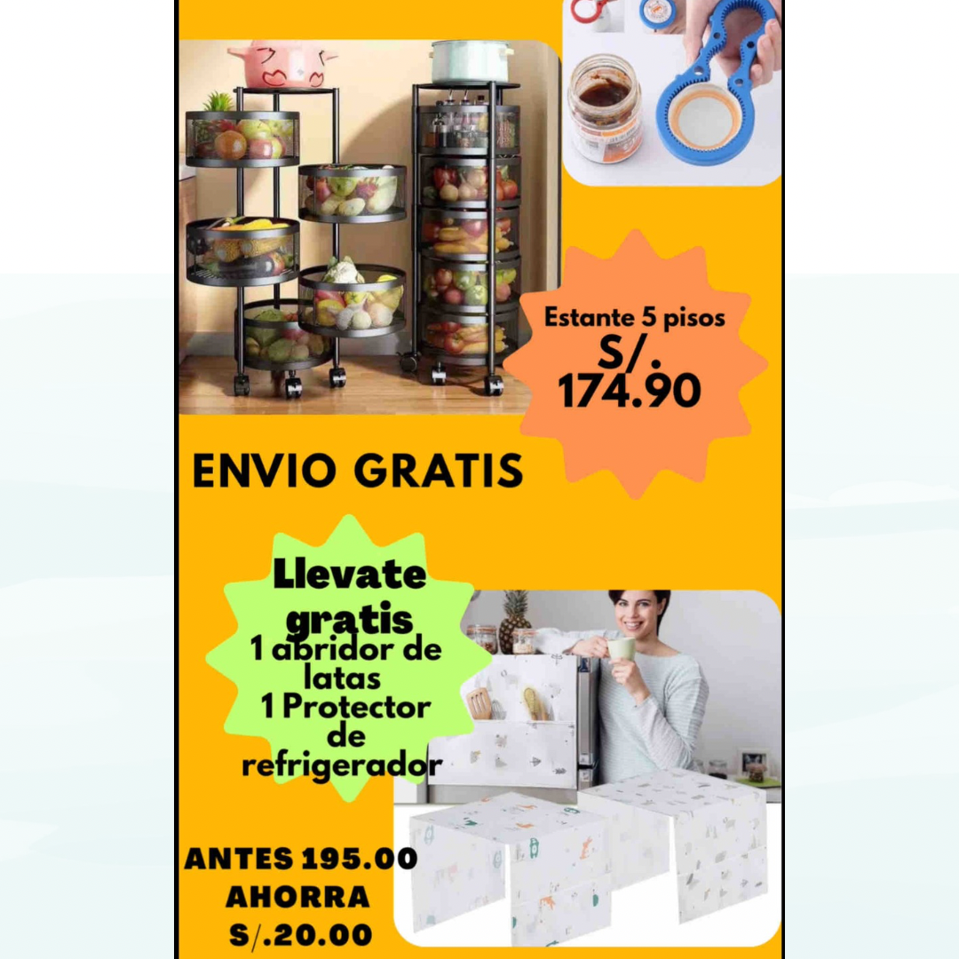 Combo Verduras Organizadas / Estante 5 Pisos / Set de paleta y brocha