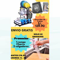 Combo cocina organizada Escurridor 3 pisos / 1 rompe chorro