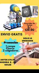 Escurridor de platos de 3 pisos