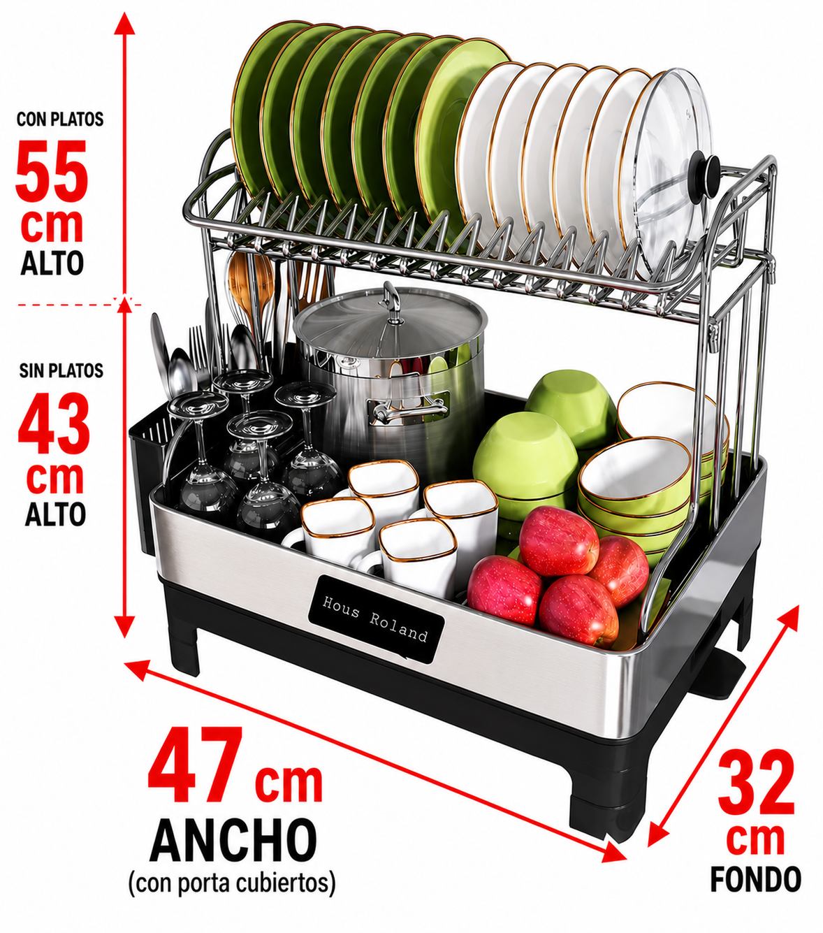 Escurridor Premium mini De Acero 304 - 2 niveles antióxido. (copia)