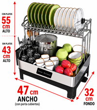 Escurridor Premium mini De Acero 304 - 2 niveles antióxido. (copia)