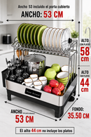 Escurridor Premium De Acero 304 - 2 niveles antióxido.