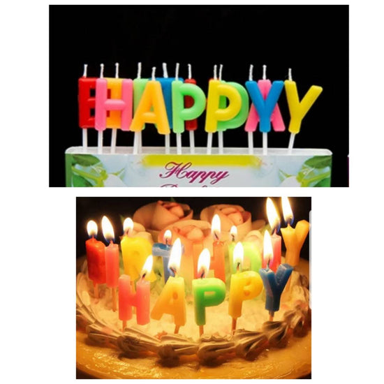 "Velas happy birthday de colores"