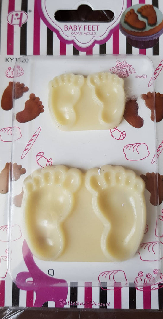 "Molde de pies de plástico de dos tamaños"