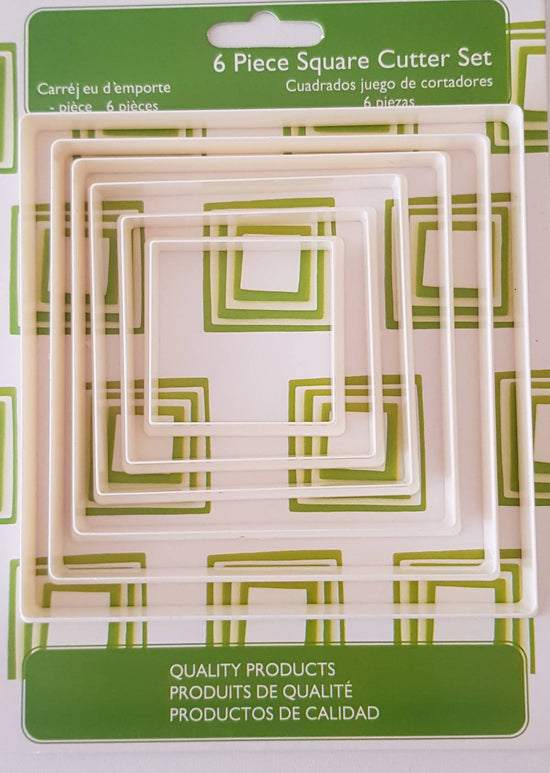 "Juego de 6 cortadores cuadrados de plástico 0140"