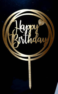 "Topper laminado happy birthday"
