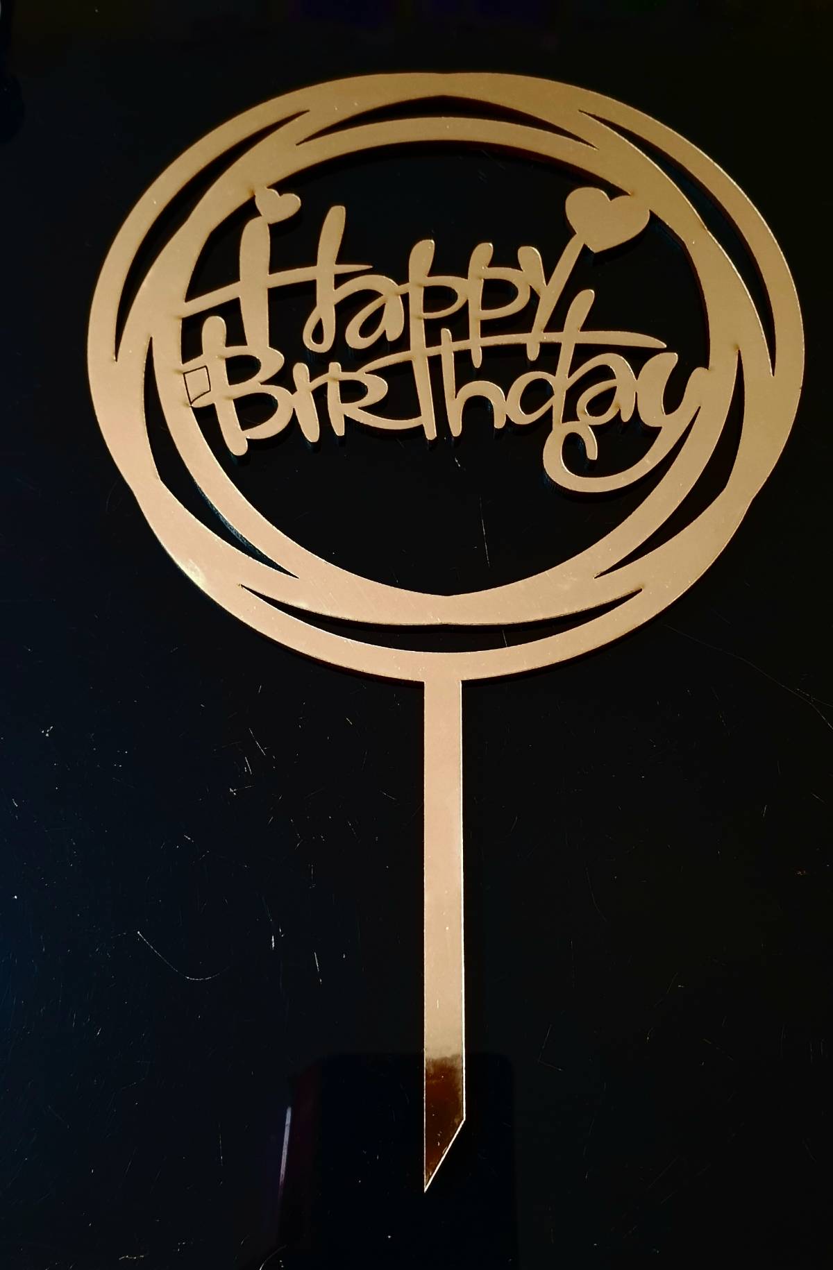 "Topper laminado happy birthday"