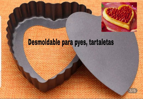 "Molde  corazon para pye, tartaletas"