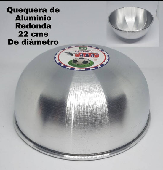 "Quequera de aluminio redonda de 22 cms de diámetro cf-30"