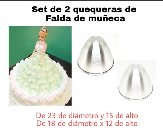 "Set de dos quequeras de falda de muñeca"
