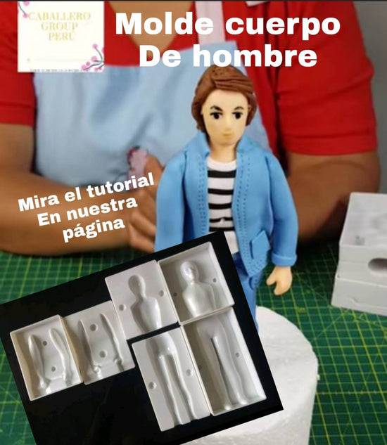 "Molde cuerpo de hombre 21cm largo"