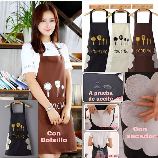 "Delantal de cocina, impermeable, resistente al calor "