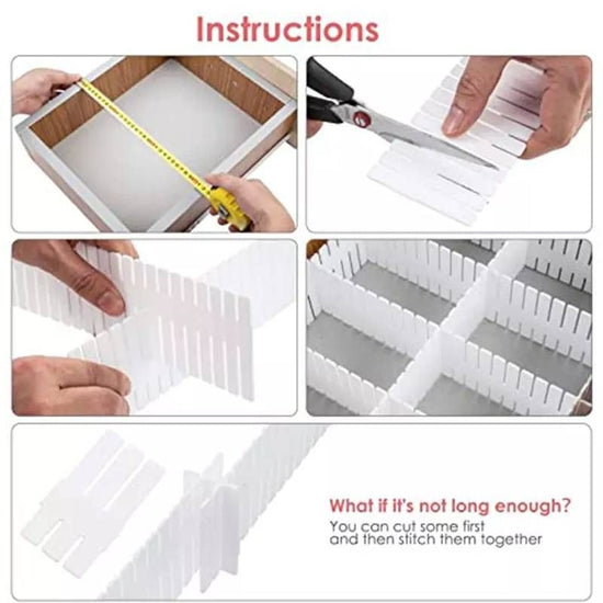 Divisor de cajón de plástico ajustable