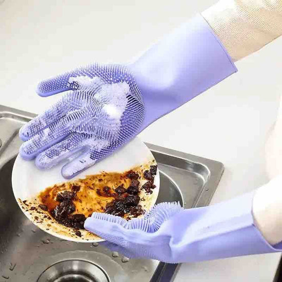 Guantes para lavar platos y otros de silicona