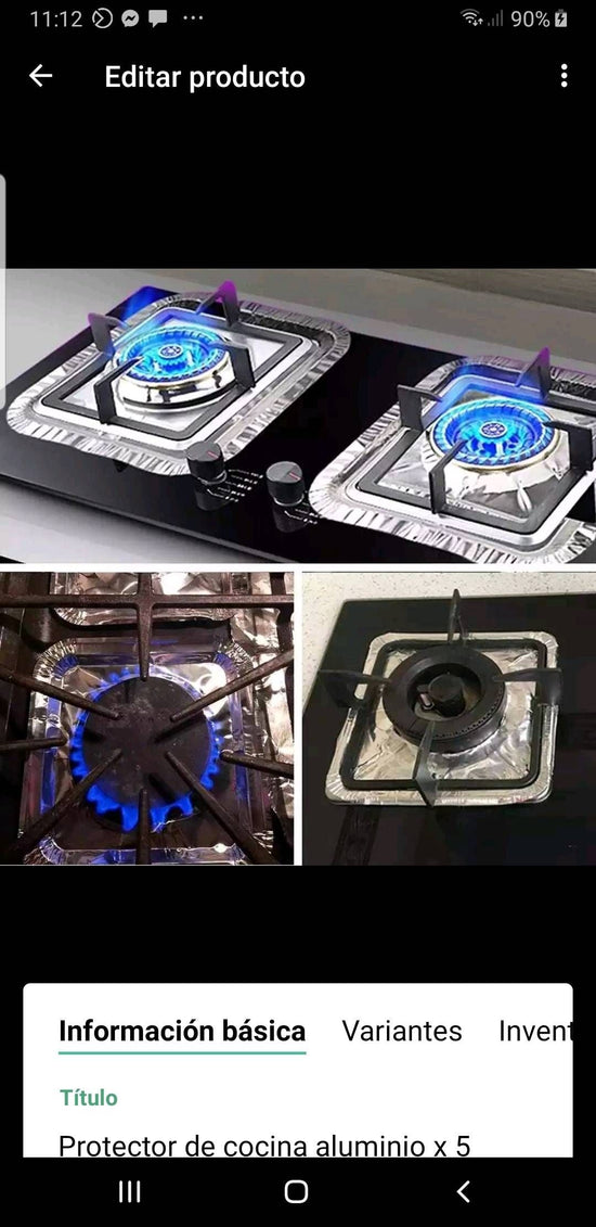 Protector de cocina aluminio x 12