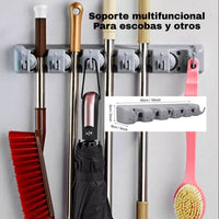Soporte multifuncional para escobas y otros
