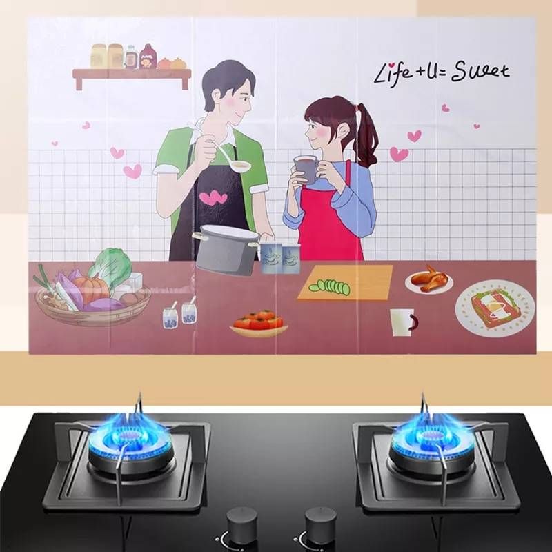 Pegatinas transparentes decorativas para cocina a prueba de aceite.