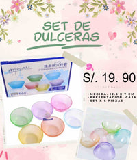 Set de dulceras multicolor x 6