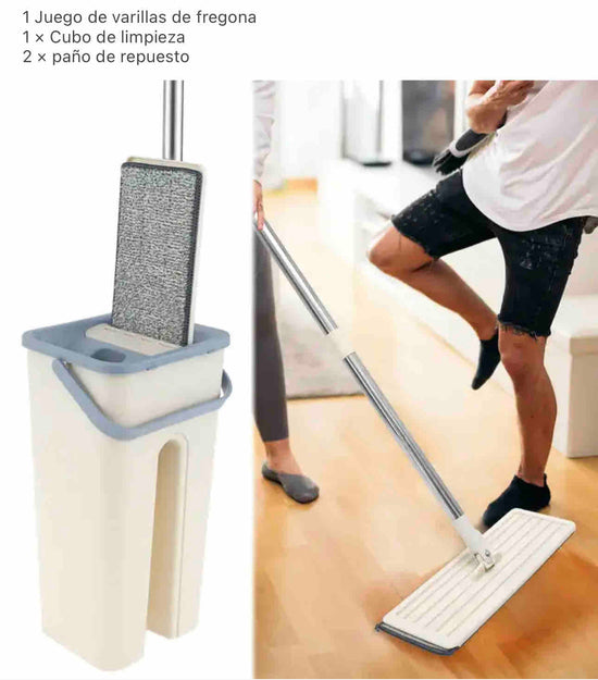 Trapeador 2 en 1 de manos libres.