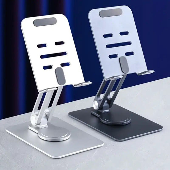 Soporte metálico para tableta y teléfono