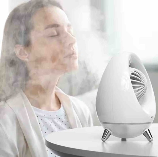 Ventilador, humidificador  decorativo y portátil.