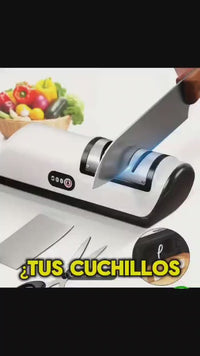 Afilador de cuchillo multifuncional. Con piedra rotativa