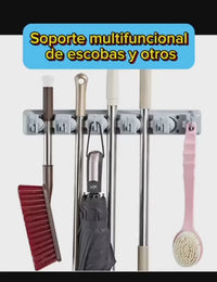 Soporte multifuncional para escobas y otros