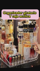 Organizador giratorio y caja acrílica.