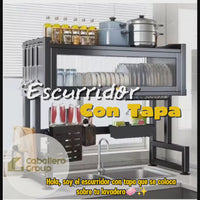 Escurridor de platos con tapa.
