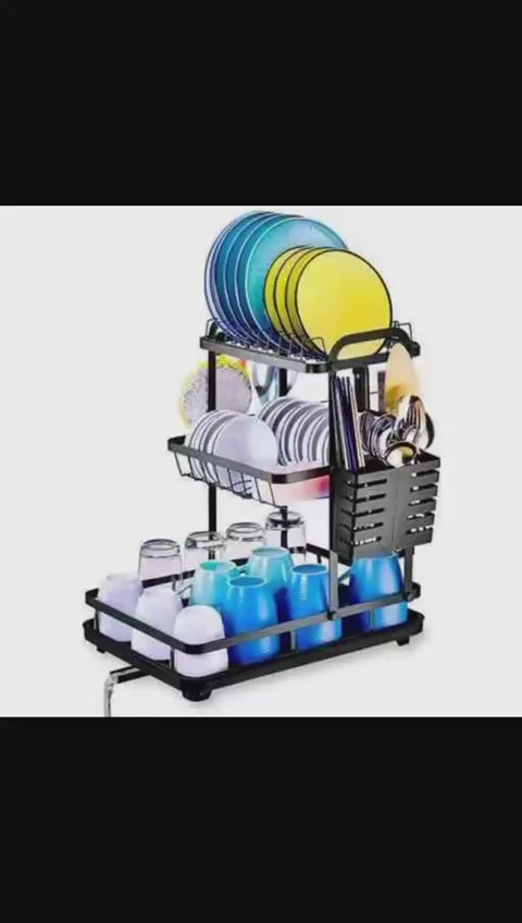 Escurridor de platos de 3 pisos